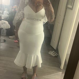 White fit and flare dress
